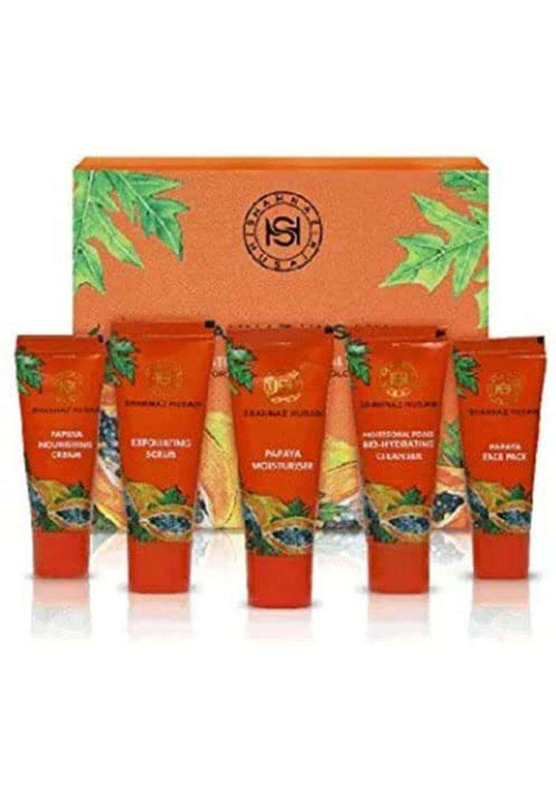 Shahnaz Herbals 5 Step Anti-Tan Skin Care and 5 Step Papaya Facial Kit with Tulsi Neem Face Wash - Indya