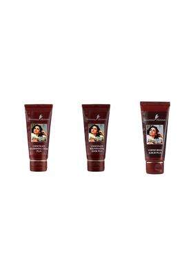 Shahnaz Herbals Chocolate Facial Kit (1 Chocolate Nourishing Cream Plus 50 g and 1 Chocolate Rejuvenating Mask 100 g and 1 Coffee Bean Scrub Plus 50