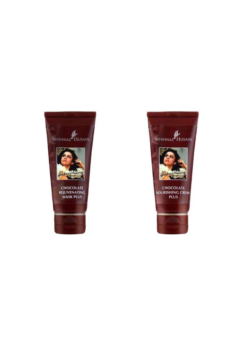 Shahnaz Herbals Chocolate facial kit (1 Chocolate Nourishing Cream Plus 50 g and 1 Chocolate Rejuvenating Mask 100 g) and Tulsi Neem Face Wash (Pack - Indya