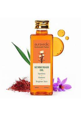 Auravedic Kumkumadi Oil For Face 100 ml, Kumkumadi Tailam Face Oil For Glowing Skin, Dark Spot Corrector Face Serum | Authentic Ayurvedic Formula
