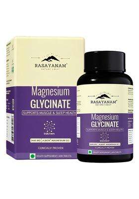 Rasayanam Chelated Magnesium Glycinate (2445 mg) | Authentic Ayurvedic Formula | 60 Tablets | 440 mg Elemental Magnesium | Patented Traacs