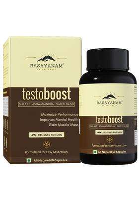 Rasayanam Testoboost Capsules (500mg) | Authentic Ayurvedic Formula | 3-in-1 T-Level Supplement for Men with Shilajit, Ashwagandha & Safed Musli