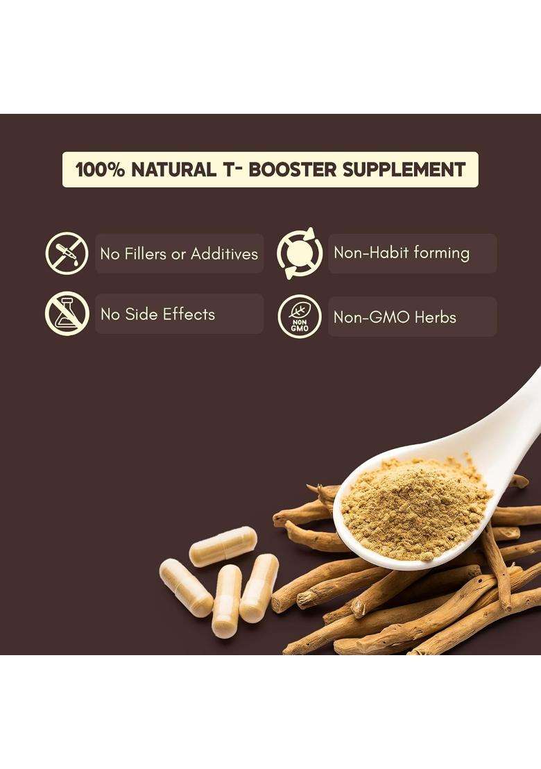 Rasayanam T-Charge Capsules, 500mg (Pack of 3) | Authentic Ayurvedic Formula | Levels Supplement for Men with Shilajit, Ashwagandha & Safed Musli - Indya
