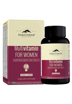Rasayanam Multivitamin for Women 60 Tablets | Authentic Ayurvedic Formula | 55 Ingredients with 100% RDA of Essential Vitamins & Minerals