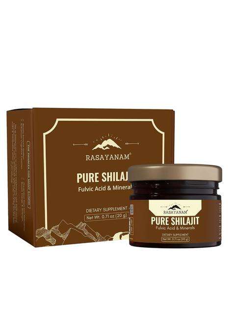 Rasayanam Pure Himalayan Shilajit Resin 20 g | Authentic Ayurvedic Formula | Highly Purified with 75% Fulvic Acid & 80+ Trace Minerals