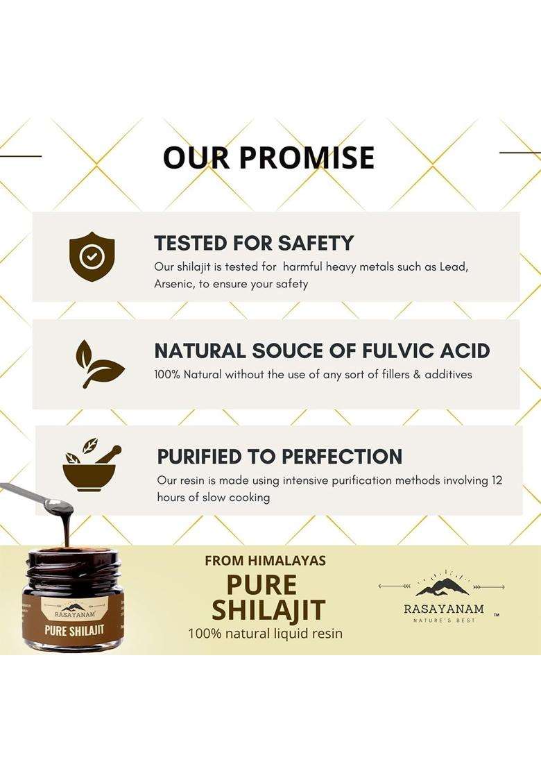 Rasayanam Pure Himalayan Shilajit Resin 60 g | Authentic Ayurvedic Formula | Highly Purified with 75% Fulvic Acid & 80+ Trace Minerals - Indya