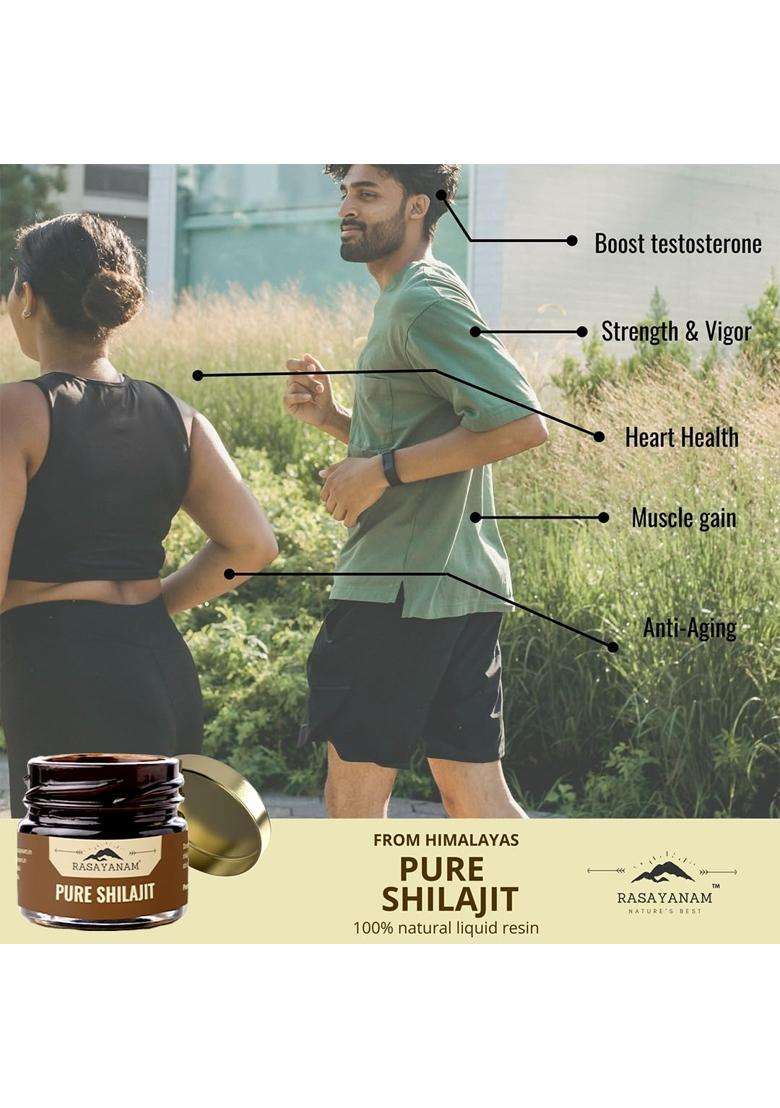 Rasayanam Pure Himalayan Shilajit Resin 60 g | Authentic Ayurvedic Formula | Highly Purified with 75% Fulvic Acid & 80+ Trace Minerals - Indya
