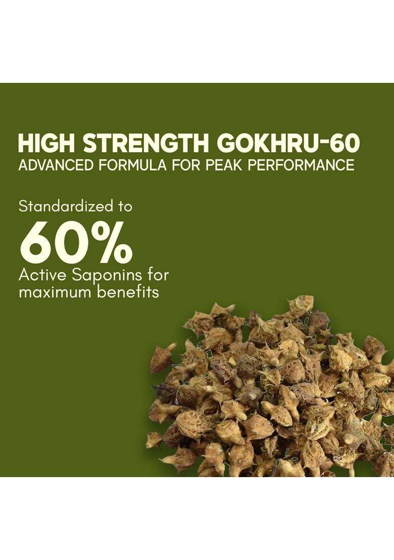 Rasayanam Tribulus Gokhru-60 120 Tablets | Authentic Ayurvedic Formula | 60% Saponins For Max Results | Daily Vitality Supplement for Men - Indya