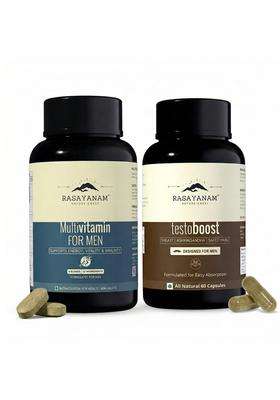 Rasayanam Multivitamin for Men + Testoboost Combo | Authentic Ayurvedic Formula | Formulated for Men’s Performance