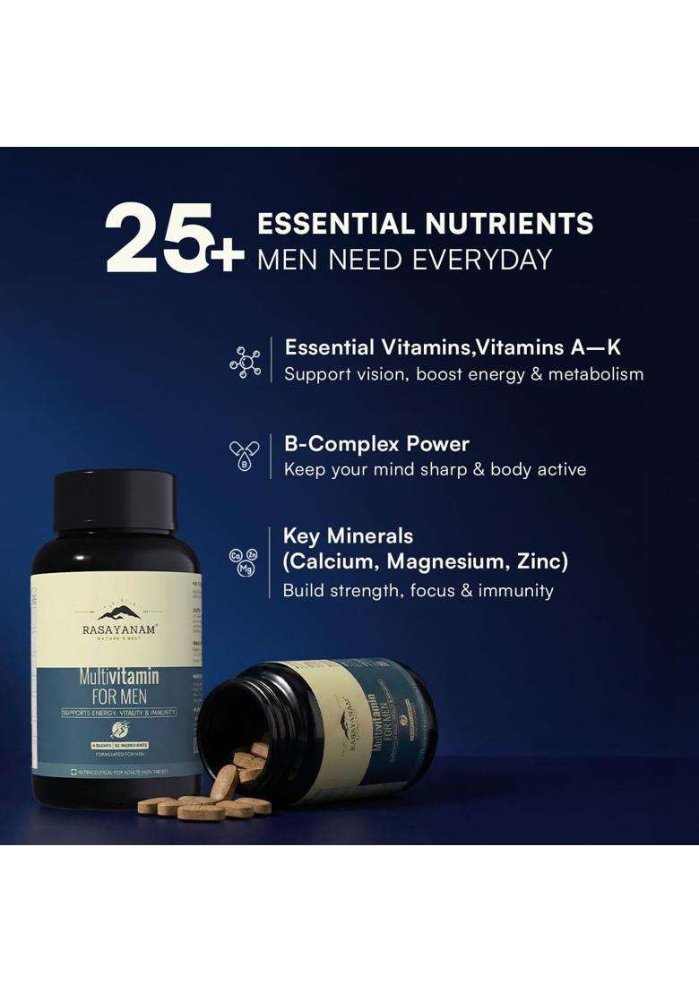Rasayanam Multivitamin for Men + Testoboost Combo | Authentic Ayurvedic Formula | Formulated for Men’s Performance - Indya