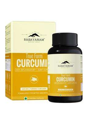 Rasayanam Curcumin 1600mg | Authentic Ayurvedic Formula | Extra-Pure Nano Curcumin Capsules with 95% Curcuminoids | Turmeric & Piperine | 60 Capsules