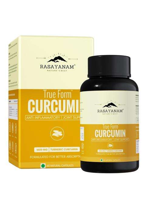 Rasayanam Curcumin 1600mg | Authentic Ayurvedic Formula | Extra-Pure Nano Curcumin Capsules with 95% Curcuminoids | Turmeric & Piperine | 60 Capsules