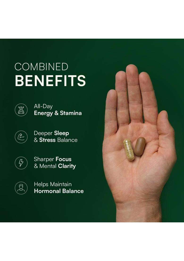 Rasayanam Multivitamin for Men + Ashwagandha KSM-66 Combo 600mg | Authentic Ayurvedic Formula | 100% RDA of 25+ Vitamins & Minerals - Indya