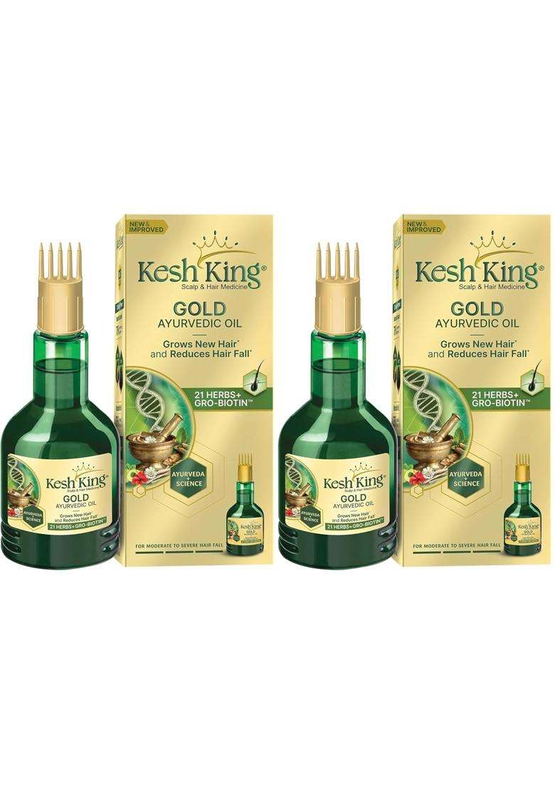 Kesh King Ayurvedic Anti Hairfall Hair Oil 300 ml (Pack of 2) | Authentic Traditional Formula | Hair Growth Oil | Reduces Hairfall - Indya