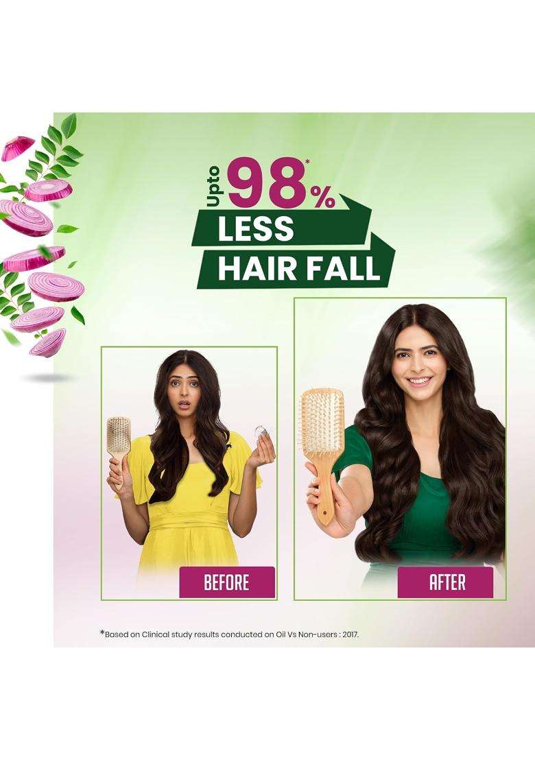Kesh King Organic Onion Oil With Curry Leaves Reduces Hair Fall Upto 98% and Boosts Hair Growth 100 ml | Non-Sticky Formula | Fragrance of Flowers - Indya