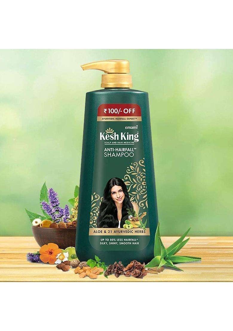 Kesh King Ayurvedic Anti Hairfall Oil 300 ml With Anti Hair Fall Shampoo 600 ml and Conditioner 200 ml | Authentic Traditional Formula - Indya