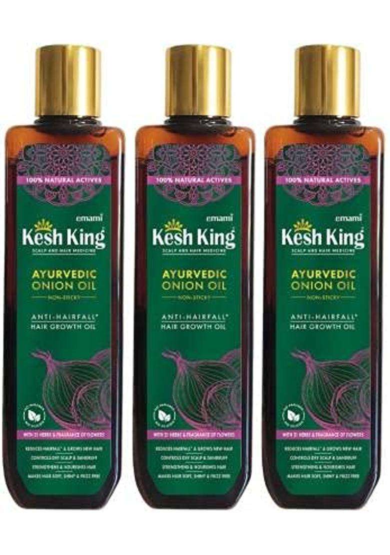 Kesh King Ayurvedic Onion Oil 300 ml Non Sticky Anti Hair Fall Hair Growth Oil | Authentic Traditional Formula - Indya