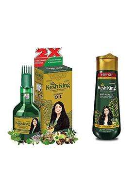 Kesh King Ayurvedic Scalp and Hair Oil, 100 ml & Anti Hairfall Shampoo, 200 ml Combo | Authentic Traditional Formula