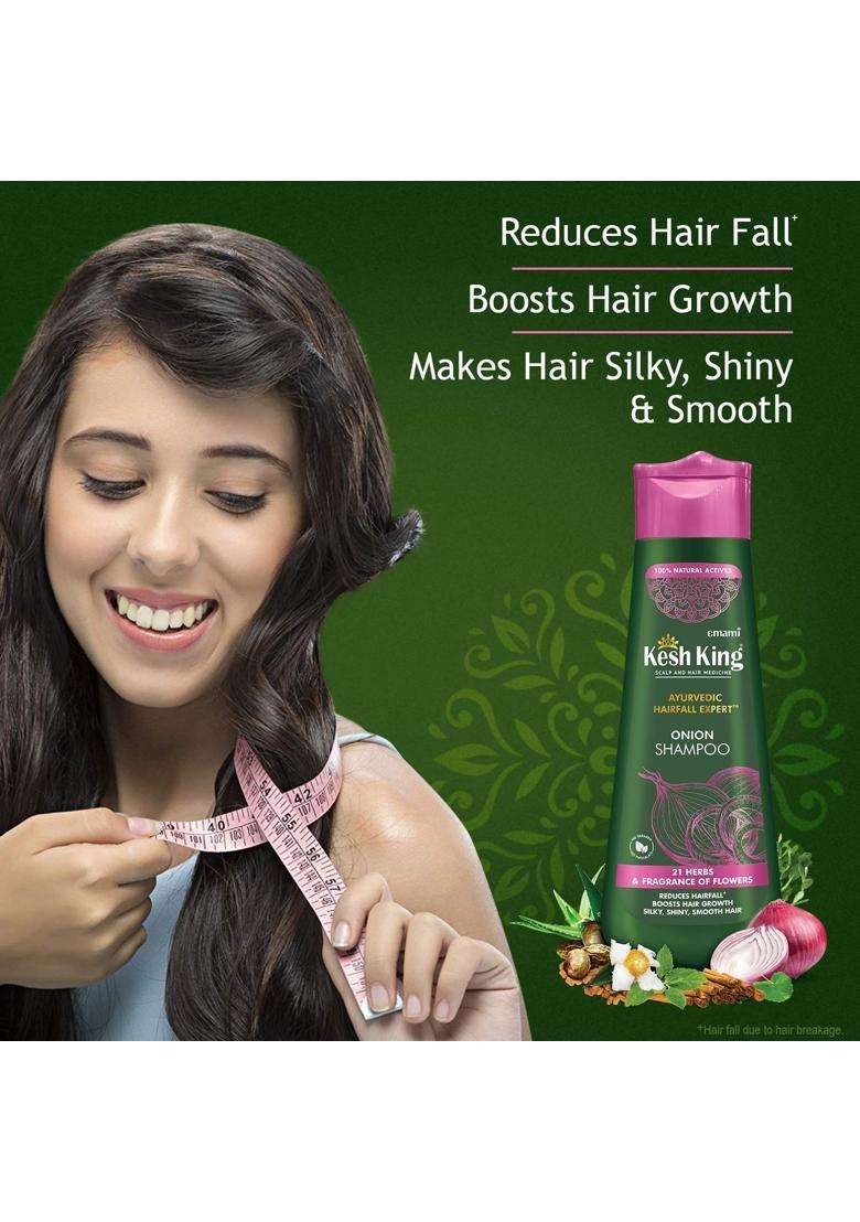 Kesh King Ayurvedic Onion Shampoo 600 ml & Kesh King Ayurvedic Anti Hairfall Hair Oil, 300 ml | Authentic Traditional Formula - Indya