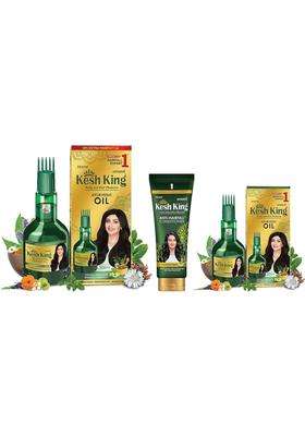 Kesh King Ayurvedic Anti Hairfall Hair Oil, 300 ml & Kesh King Ayurvedic Scalp and Hair Oil, 100 ml & Kesh King Scalp and Hair Medicine Anti-Hairfall