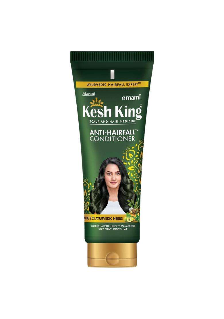 Kesh King Ayurvedic Anti Hairfall Hair Kit with Shampoo 340 ml, Conditioner 200 ml & Oil 300 ml, Aloe Vera & 21 Herbs, Unisex, All Hair Types - Indya