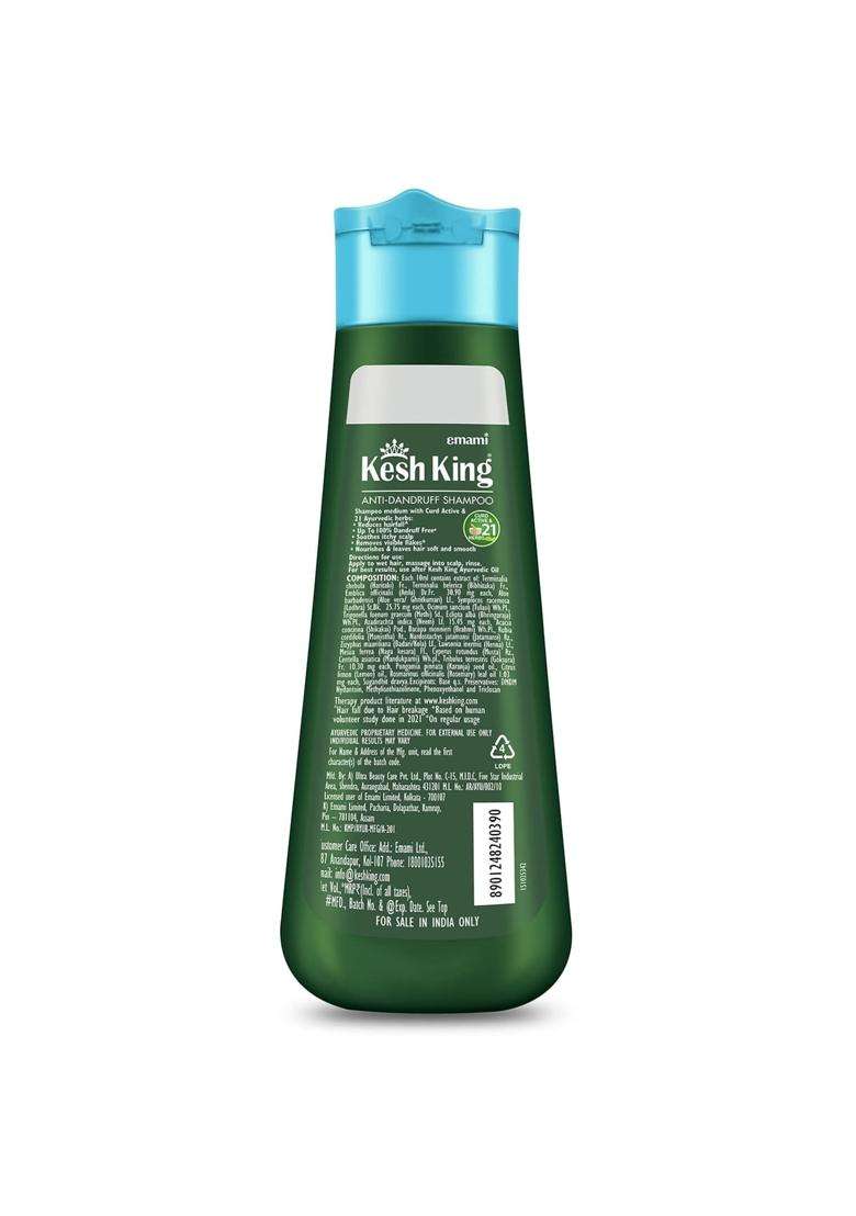 Kesh King Ayurvedic Anti-Dandruff Shampoo Up To 100% Dandruff Free, Lemon And Neem For Unisex, 340 ml & Kesh King Ayurvedic Anti Hairfall Hair Oil - Indya