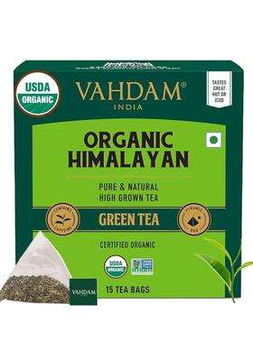 Vahdam Organic Himalayan Green Tea | 15 Tea Bags | Weight Loss, Stress Relief, Antioxidant-Rich, Low Caffeine | Iced or Hot Brew