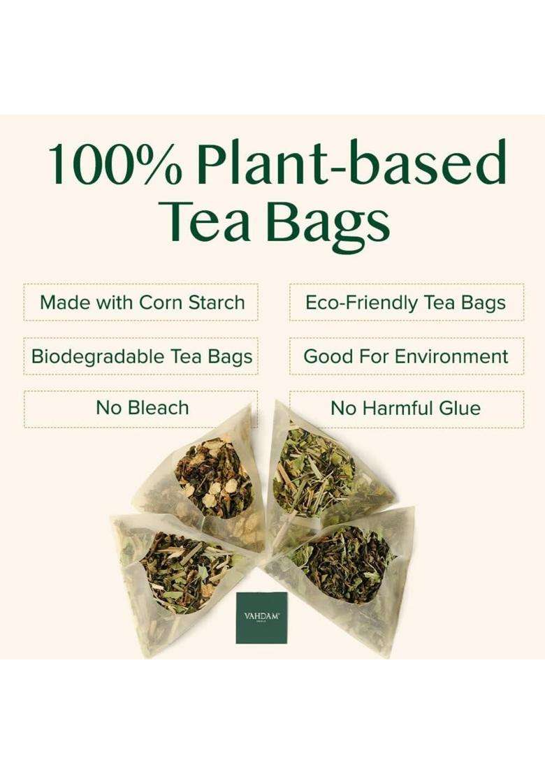 Vahdam Organic Himalayan Green Tea | 15 Tea Bags | Weight Loss, Stress Relief, Antioxidant-Rich, Low Caffeine | Iced or Hot Brew - Indya