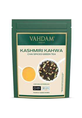 Vahdam Kashmiri Kahwa Loose Leaf 100 g | 50 Cups | Saffron, Cardamom, Cinnamon & Almond | Supports Digestion, Immunity & Detox | Non-GMO