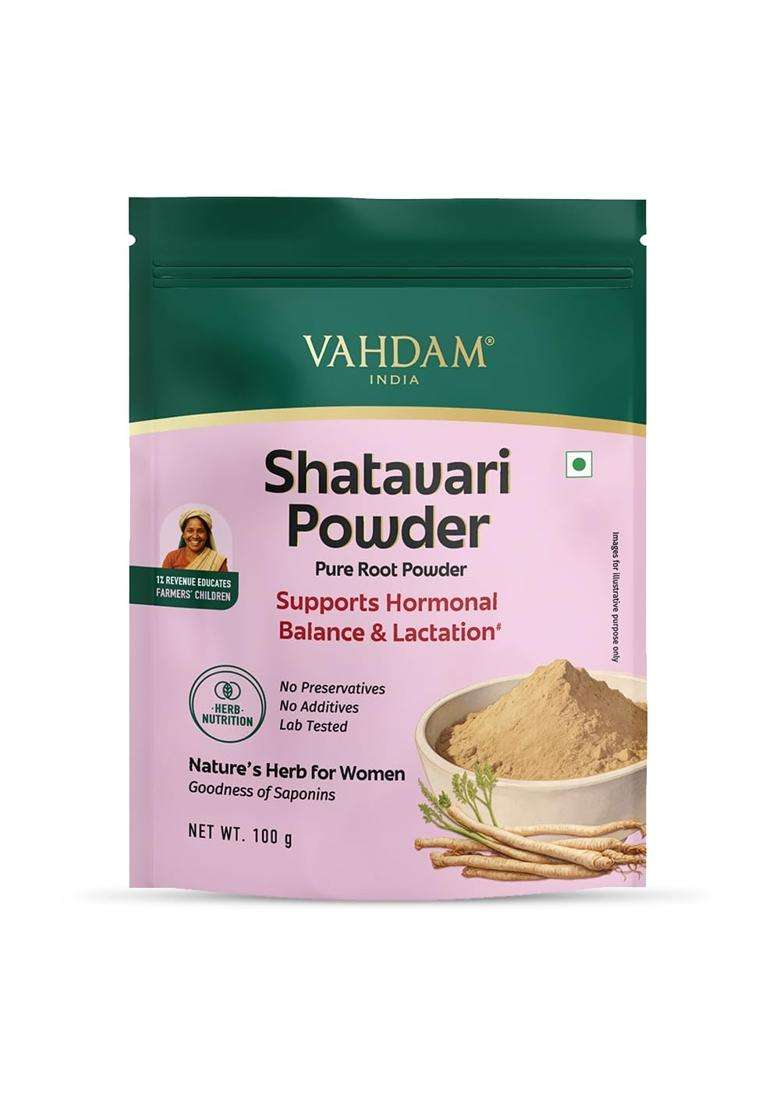 Vahdam Shatavari Powder 100g | Natural Herbal Care | Pure Shatavari Root Powder | Lactation & Hormonal Balance Support | Reproductive Wellness | Vegan - Indya