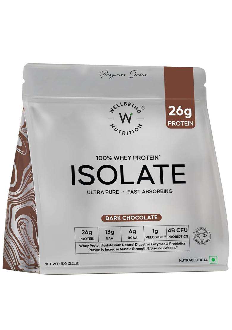 Wellbeing Nutrition Clean Whey Protein Isolate 1kg Dark Chocolate - Indya
