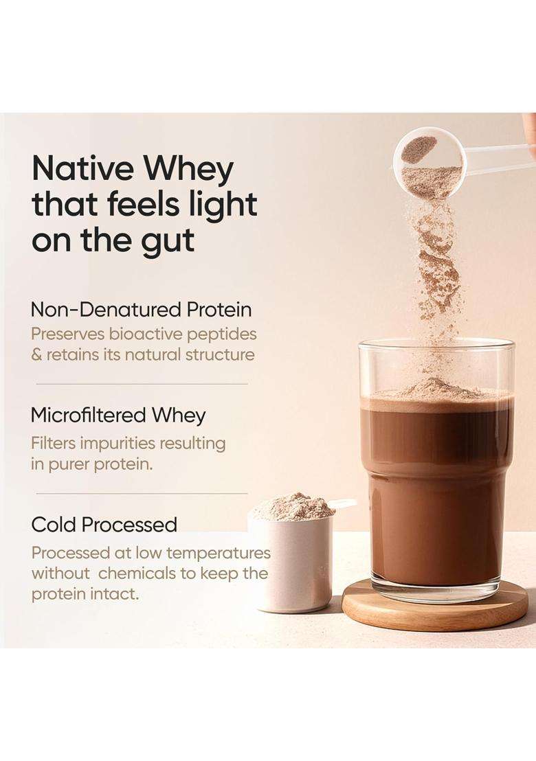 Wellbeing Nutrition Clean Whey Protein Isolate 1kg Dark Chocolate - Indya