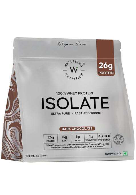 Wellbeing Nutrition Clean Whey Protein Isolate 1kg Dark Chocolate