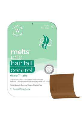 Wellbeing Nutrition Melts Hair Fall Control | Clinically Proven Keranat, Zinc, Biotin
