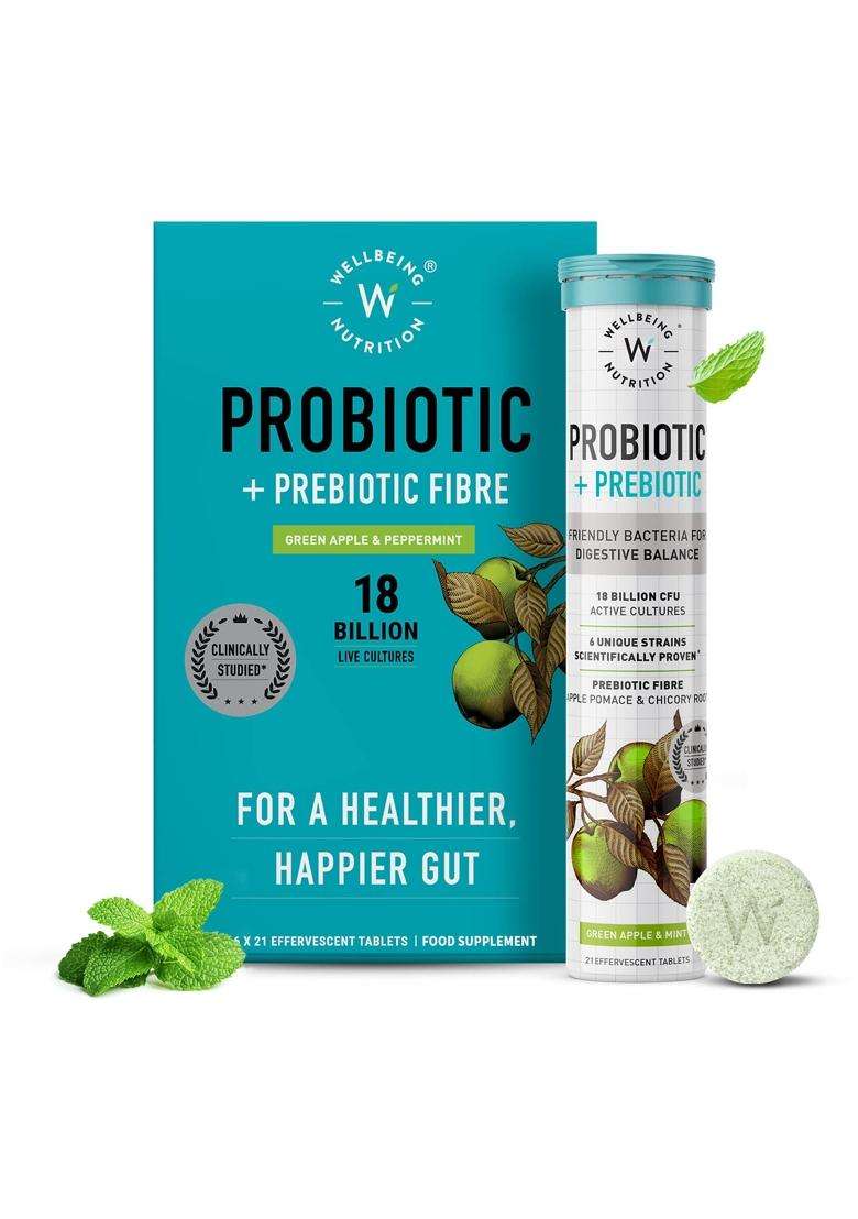 Wellbeing Nutrition Daily Probiotics + Prebiotics | Improve Metabolism, Acidity Relief, Digestion & Gut Health - Indya