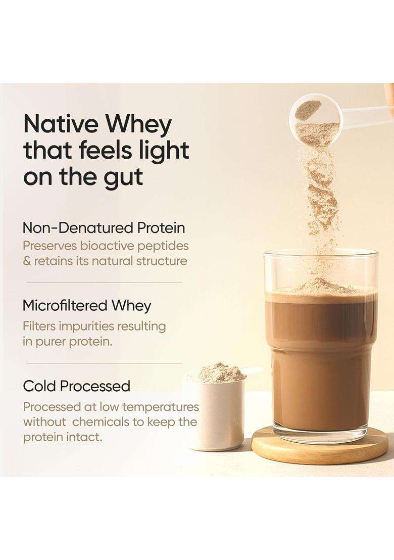 Wellbeing Nutrition Clean Whey Protein Isolate & Concentrate 1Kg Cappuccino - Indya