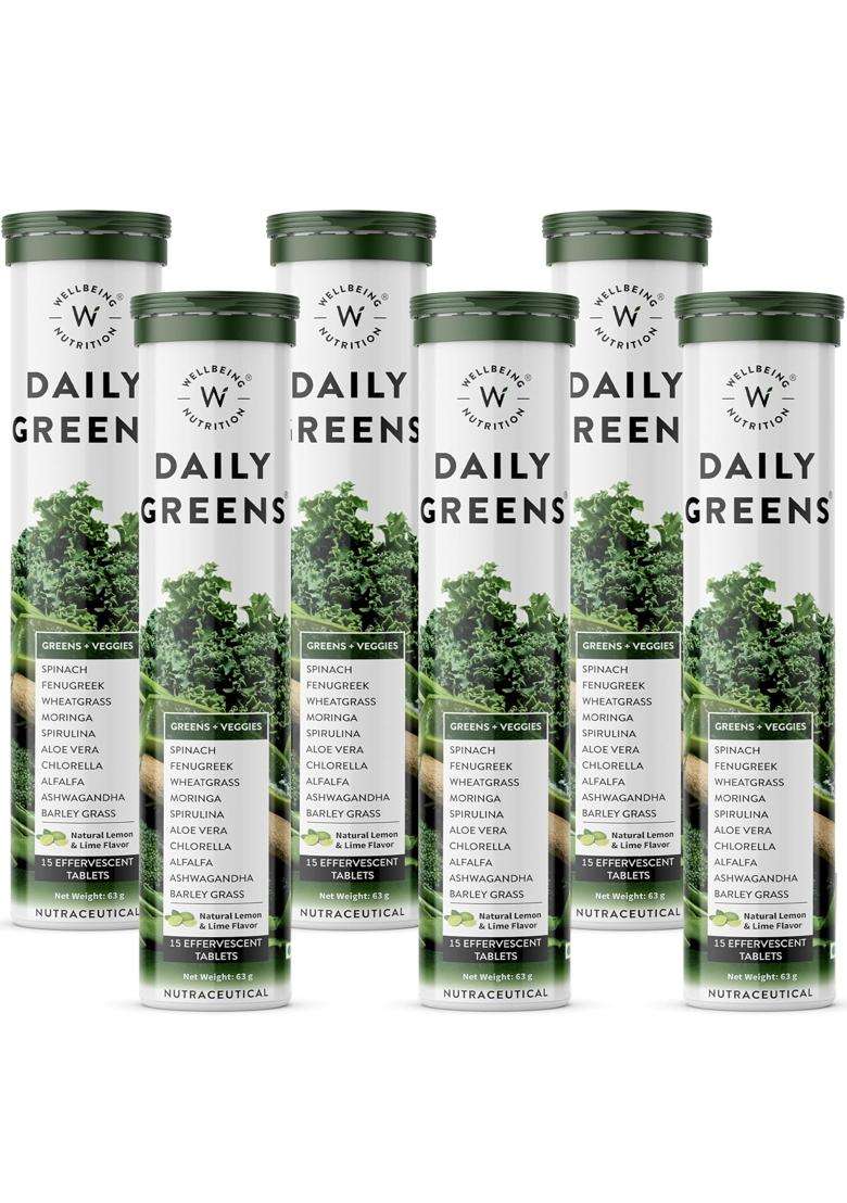 Wellbeing Nutrition Daily Greens (Pack of 6) - Indya