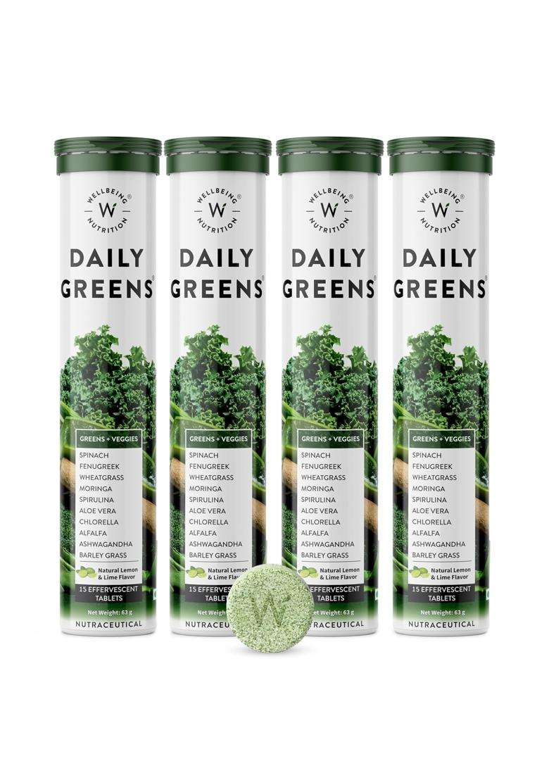 Wellbeing Nutrition Daily Greens (Pack of 4) - Indya
