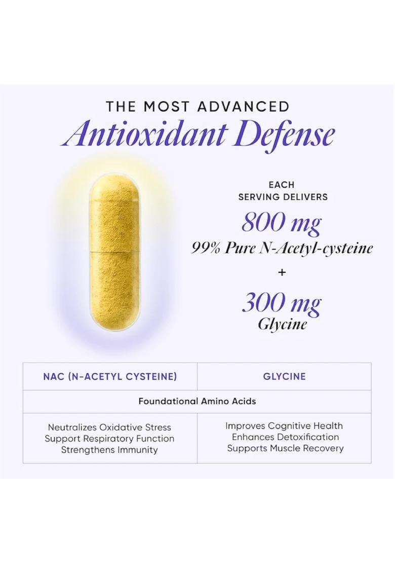 Wellbeing Nutrition Advanced NAC (N-Acetyl Cysteine) 800 mg with Glycine, Vitamin C for Glutathione Production, Respiratory Health, Liver Detox - Indya