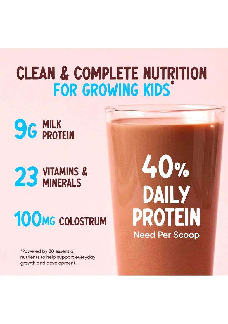 Wellbeing Nutrition Kids Superfuel 7+years 9g | Zero Added Sugar | 9g Milk Protein Isolate, 23 Vitamins & Minerals, 100mg DHA, 3g Fiber, Probiotics - Indya