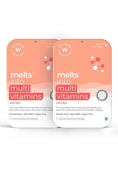 Wellbeing Nutrition Melts Plant Based Multivitamin for Men & Women for Increased Energy & Immunity