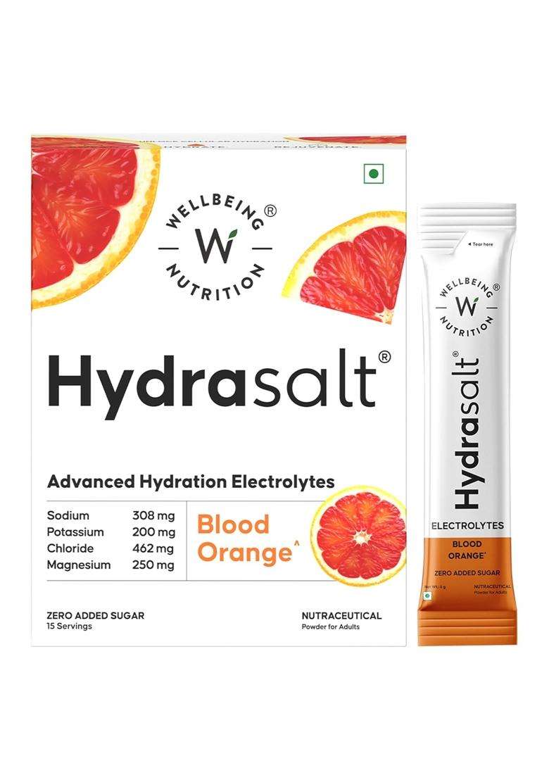 Wellbeing Nutrition HydraSalt Electrolyte Drink with Zero Added Sugar 90g (Pack of 15) - Indya