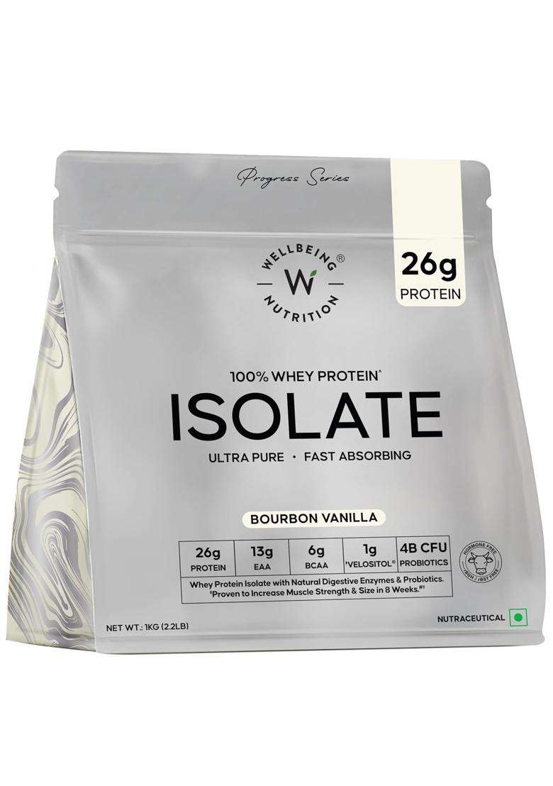 Wellbeing Nutrition Clean Whey Protein Isolate 1kg Bourbon Vanilla - Indya