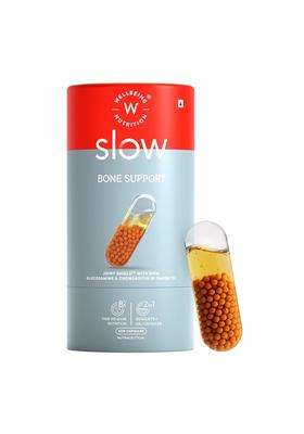 Wellbeing Nutrition Slow Bone & Joint Support Supplement with Glucosamine, Chondroitin, MSM, Calcium, Vitamin D3, Magnesium, Boswellia & Omega 3 Fish