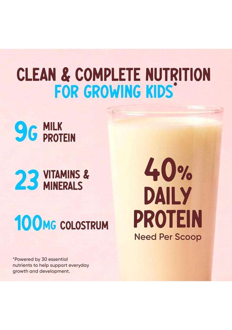 Wellbeing Nutrition Kids Superfuel 7+years 9g | Zero Added Sugar | 9g Milk Protein Isolate, 23 Vitamins & Minerals, 100mg DHA, 3g Fiber, Probiotics - Indya