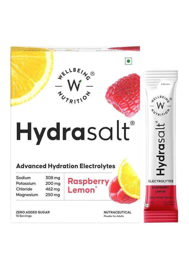 Wellbeing Nutrition HydraSalt Electrolyte Drink with Zero Added Sugar 90g (Pack of 15) - Indya