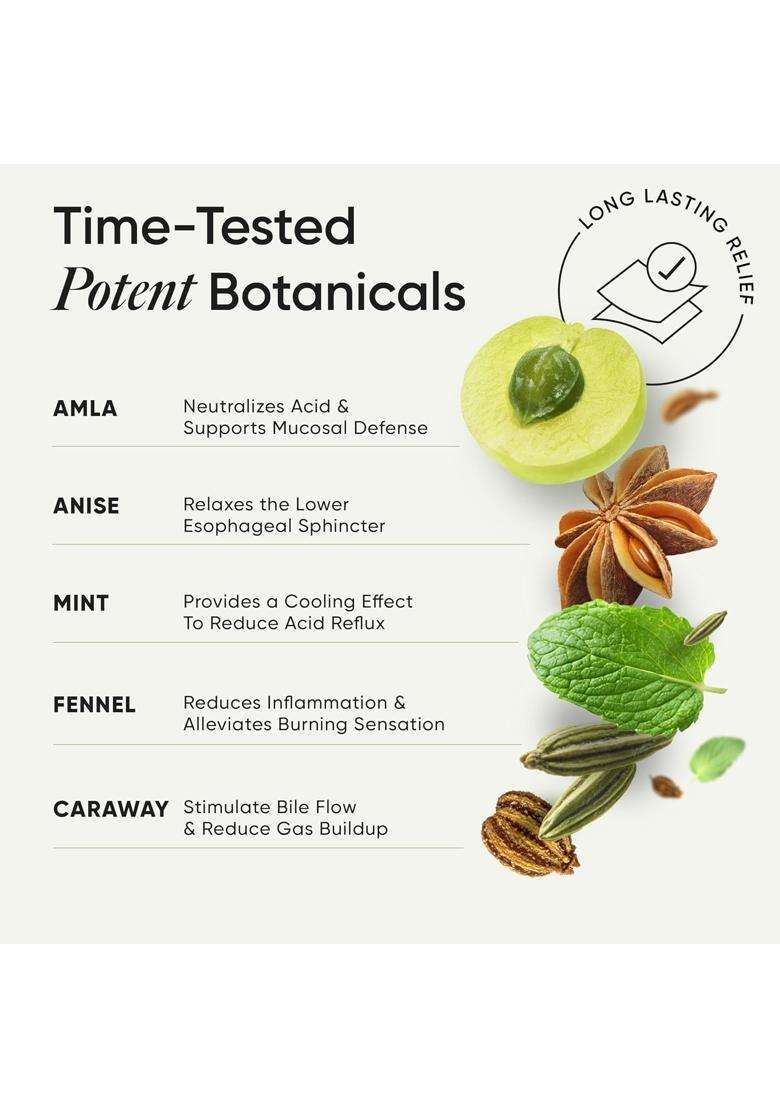 Wellbeing Nutrition Melts Acidity Relief | Clinically Proven Natural Antacid with Amla, Caraway, Fennel, Mint - Indya