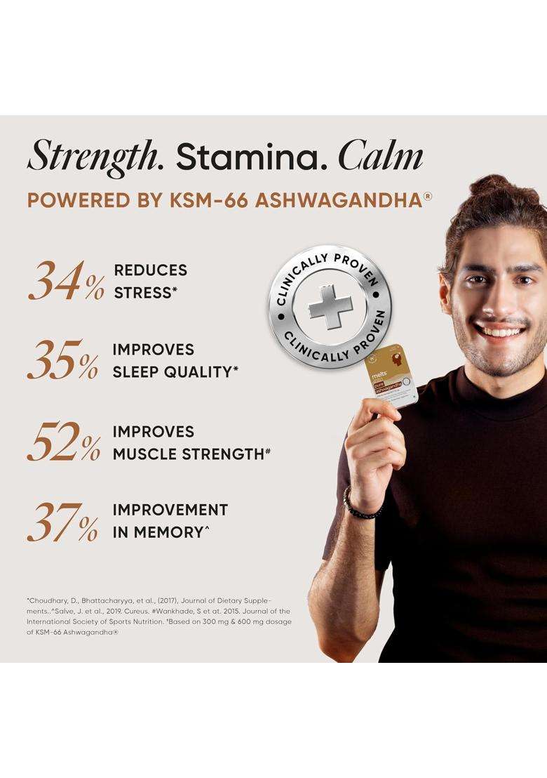 Wellbeing Nutrition Melts Pure Ashwagandha | Clinically Proven Organic KSM-66 Ashwagandha Natural Stress & Anxiety Relief | Extra Strength - Indya