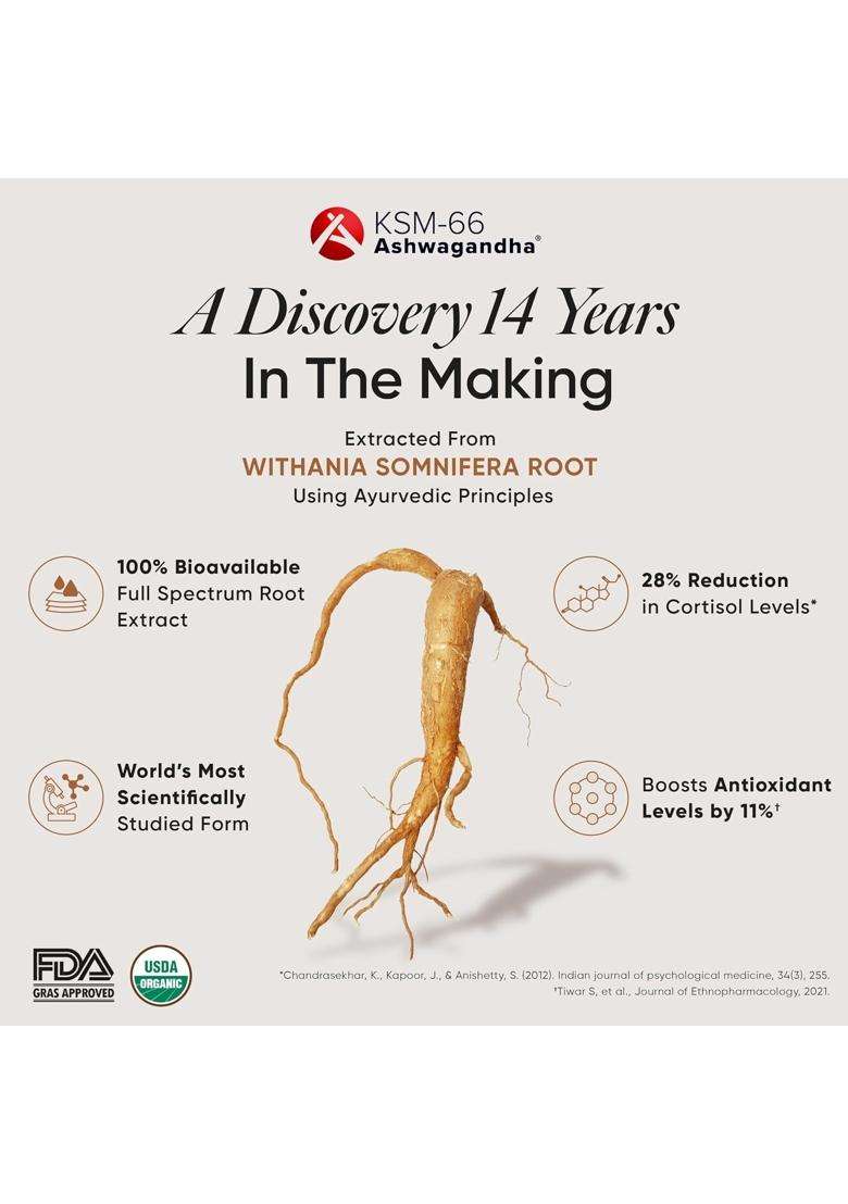 Wellbeing Nutrition Melts Pure Ashwagandha | Clinically Proven Organic KSM-66 Ashwagandha Natural Stress & Anxiety Relief | Extra Strength - Indya