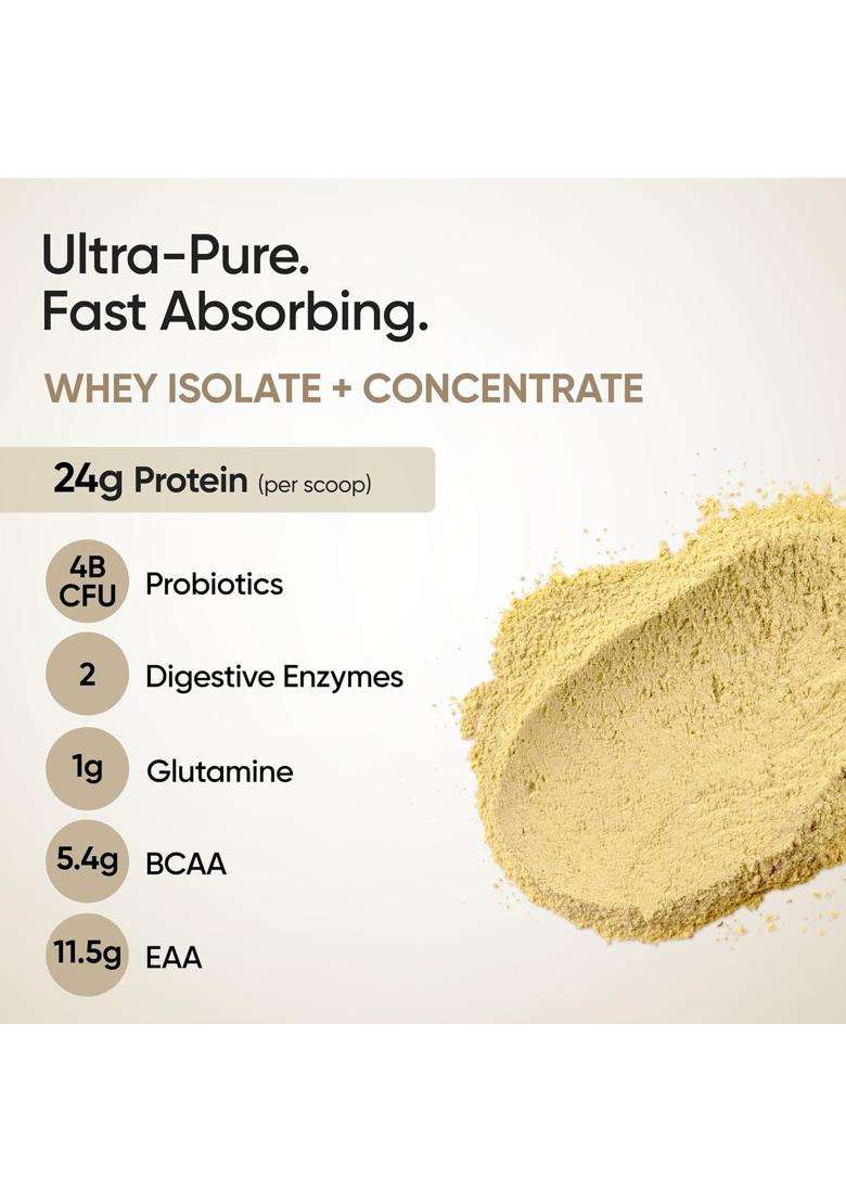 Wellbeing Nutrition Clean Whey Protein Isolate & Concentrate 1Kg Mango - Indya
